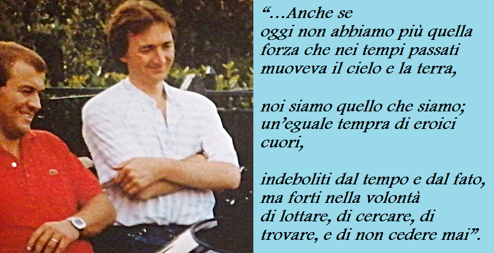 Foto di Mauro e Giuliano con citazione